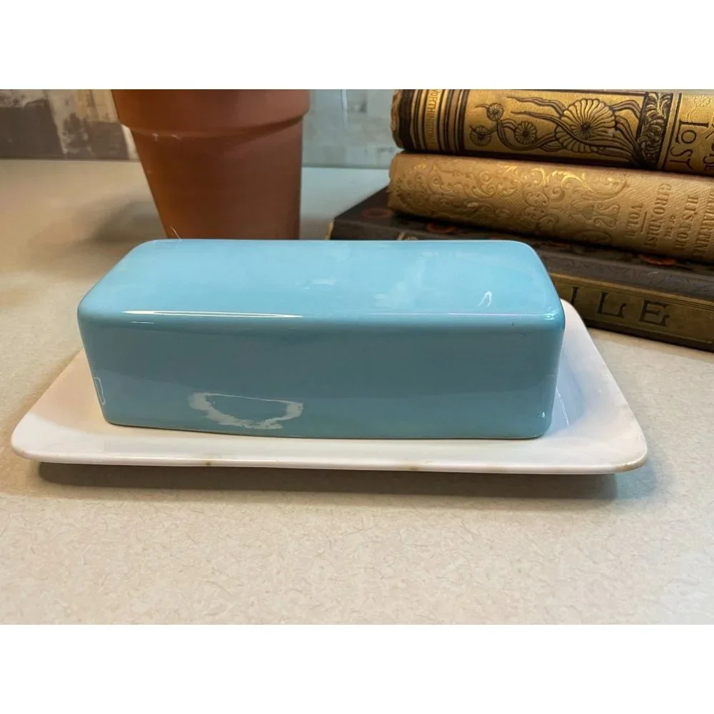 Vintage Mid Century MCM Mikasa Focus Covered Butter Salt Pepper Set